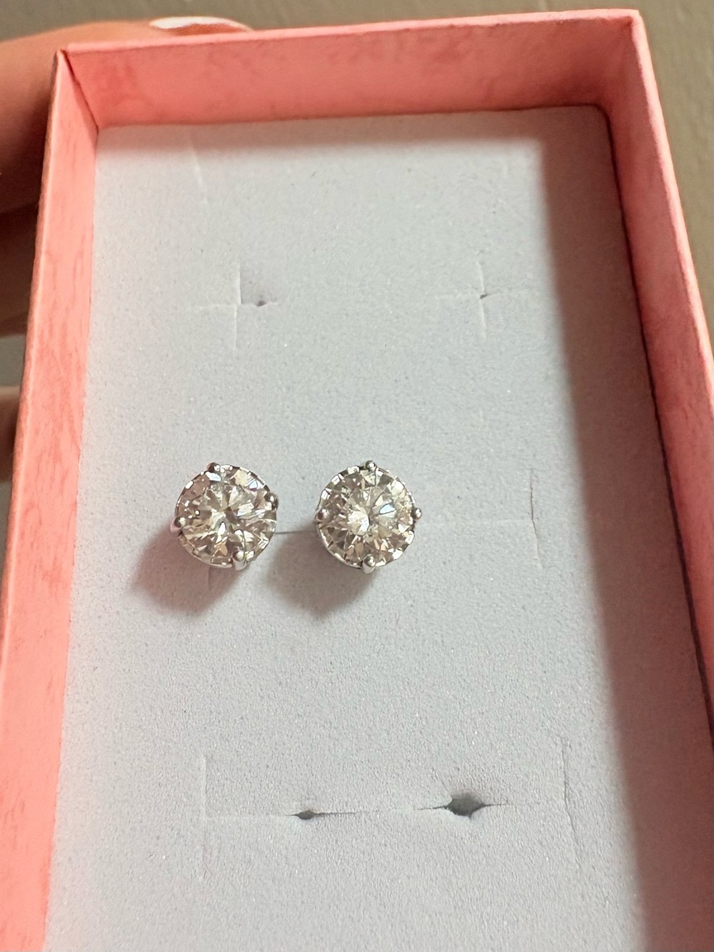 Real Lab grown diamond earrings sterling silver